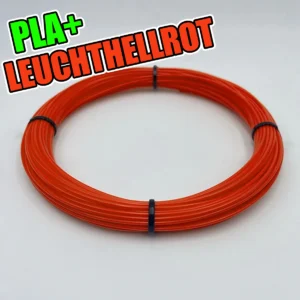 PLA+ Filament Leuchthellrot Sample 50g