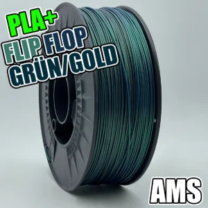 PLA+ Flip Flop Grün/Gold Rolle passend für AMS. Made in Germany
